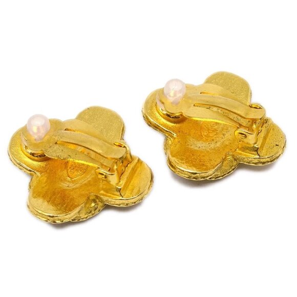 Chanel Clover CC Earrings Clip-On Gold 94A 185008 - Picture 3 of 4